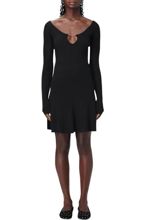 Jacquemus Sukienki, Kobieta, Czarny, S, Elegancka Rozpinana Mini Sukienka