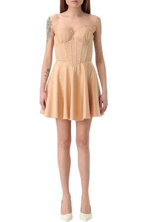 ANIYE BY Sukienki, Kobieta, Beżowy, M, Blush Pink Lace Corset Mini Dress