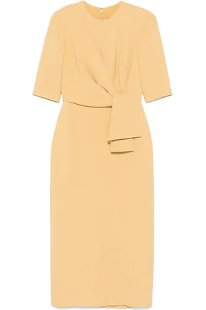 Elie saab Sukienki, Kobieta, Żółty, L, Elegancka Sukienka Wieczorowa