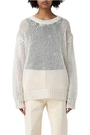 Jil Sander Swetry, Kobieta, Biały, M, Biała Bawełniana Sweter