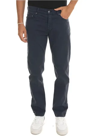 HARMONT&BLAINE Spodnie, Mężczyzna, Niebieski, L, Slim Fit Casual Spodnie