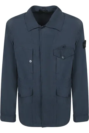Stone Island Kurtki, Mężczyzna, Niebieski, M, Innowacyjna kurtka polowa na zewnątrz