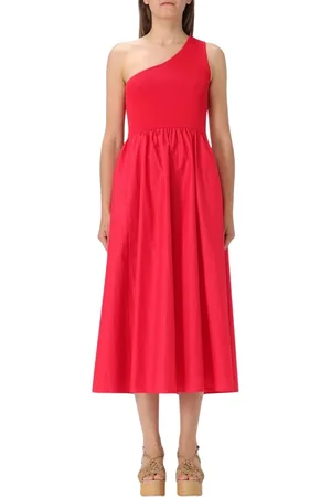 Twin-Set Sukienki, Kobieta, Czerwony, L, Czerwona Elegancka Sukienka z Ponadczasowym Kształtem