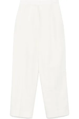 Calvin Klein Spodnie, Kobieta, Beżowy, XS, Beżowe Spodnie z Guzikami z Przodu