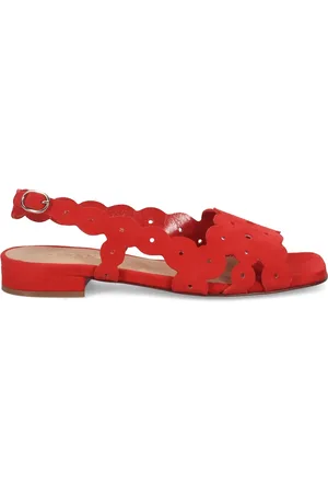 SANGIORGIO Buty, Kobieta, Czerwony, 39 EU, Zamsz, Czerwone Sandały zamszowe