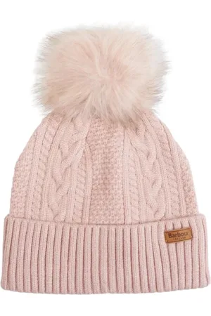 Barbour Akcesoria, Kobieta, Różowy, ONE SIZE, Pleciony Design Czapka