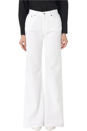 Dondup Jeansy, Kobieta, Biały, W28, Białe Wide Leg Jeansy