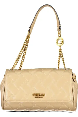 Guess Torebki, Kobieta, Beżowy, ONE SIZE, Beżowa Torba na Ramię Gracelynn Łańcuch