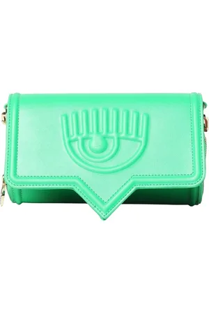 Chiara Ferragni Torebki, Kobieta, Zielony, ONE SIZE, Zielona Torba na Ramię w Kształcie Oka