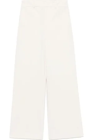 SEMICOUTURE Spodnie, Kobieta, Beżowy, M, Bianco Naturalne Bawełniane Spodnie