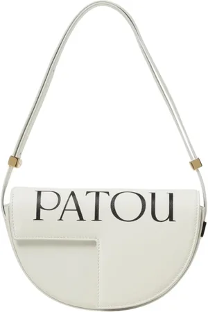 Patou Torebki, Kobieta, Biały, ONE SIZE, Biała Torba na Ramię z Nadrukiem Loga