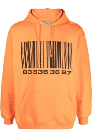 VTMNTS Bluzy, Mężczyzna, Pomarańczowy, L, Graficzny Druk Pomarańczowy Sweter Bluza