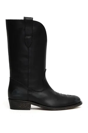 Via Roma Buty, Kobieta, Czarny, 38 1/2 EU, Czarny skórzany kowbojówka