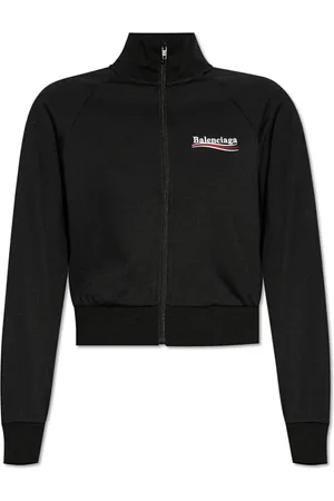 Balenciaga Bluzy, Kobieta, Czarny, S, Len, Bluza ze stójką