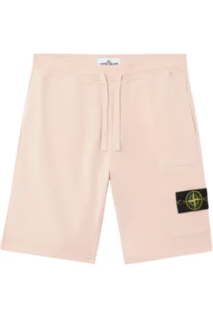 Stone Island Szorty, Mężczyzna, Różowy, M, Krótkie spodenki cargo z polaru w kolorze antycznego różu