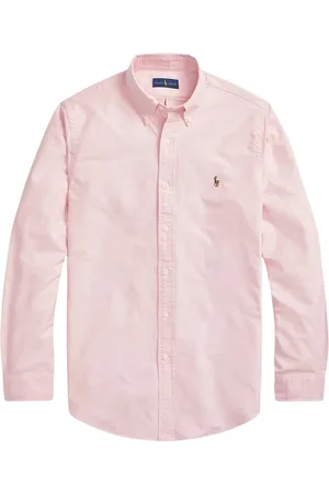 Ralph Lauren Koszule, Mężczyzna, Różowy, M, Bawełna, Koszulka Oxford Custom Fit