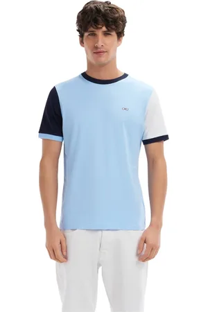 Eden Park Koszulki, Mężczyzna, Wielobarwność, 3XL, Bawełna, T-shirt colorblock z bawełny niebieski brokat 10 prosty krój