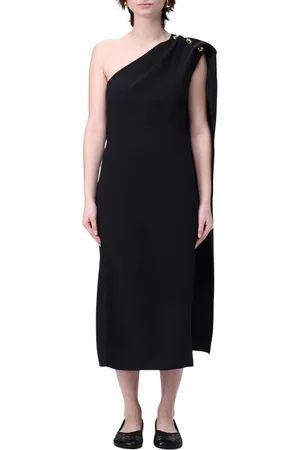 Bottega Veneta Sukienki, Kobieta, Czarny, L, Elegancka Sukienka z Rękawem na Ramieniu Midi