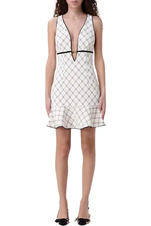 Elisabetta Franchi Sukienki, Kobieta, Beżowy, M, Żółta Geometryczna Mini Sukienka