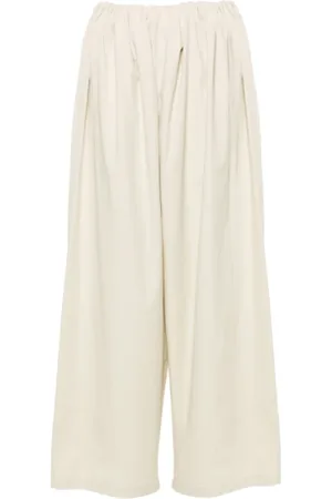 Maison Margiela Spodnie, Kobieta, Beżowy, L, Beżowe spodnie wide chalk