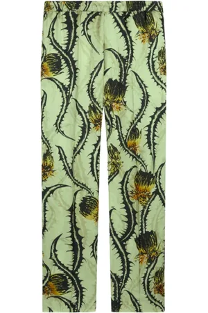 DRIES VAN NOTEN Spodnie, Mężczyzna, Wielobarwność, L, Khaki Spodnie Parkino z Wzorem Oset