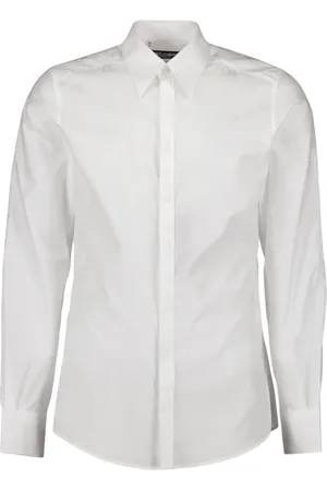 Dolce & Gabbana Koszule, Mężczyzna, Biały, M, Monogramowa Koszula z Długim Rękawem