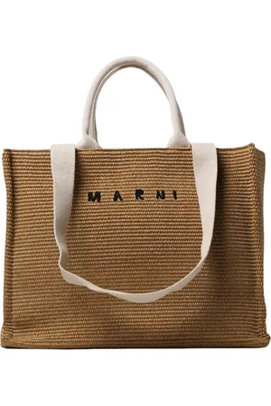 Marni Torebki, Kobieta, Beżowy, ONE SIZE, Plecak z plecionki rafii
