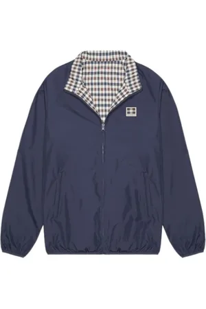 Aquascutum Kurtki, Mężczyzna, Niebieski, S, Odwrotna marynarska kurtka z regulowanym kapturem