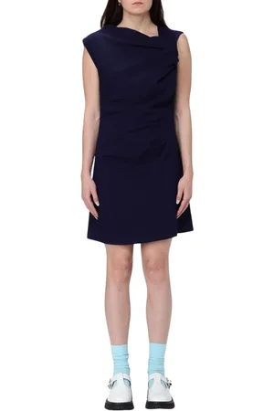 Msgm Sukienki, Kobieta, Niebieski, XS, Czerwona Sukienka Mini z Marszczeniami