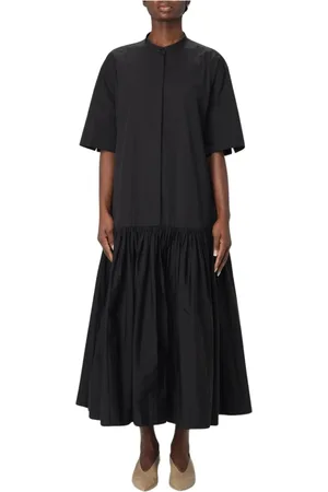 Jil Sander Sukienki, Kobieta, Czarny, M, Elegancka Czarna Sukienka Maxi