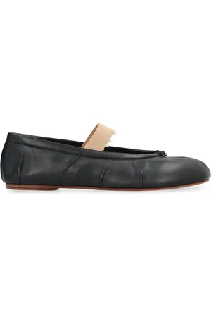 Maison Margiela Buty, Kobieta, Czarny, 36 EU, Ikoniczne Tabi Skórzane Baletki