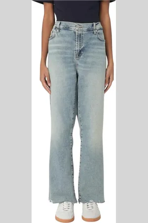 7 for all Mankind Jeansy, Kobieta, Niebieski, W29, Niebieskie Jeansyy Wide Leg z surowym dołem
