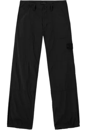 Stone Island Spodnie, Mężczyzna, Czarny, W32, Nylon, Monochromatyczne Spodnie z Nylonu