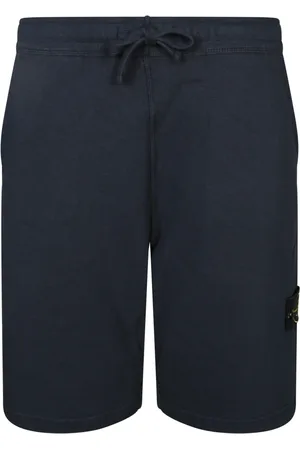 Stone Island Szorty, Mężczyzna, Niebieski, S, Spodnie Bermudzkie z Dzianiny Bawełnianej