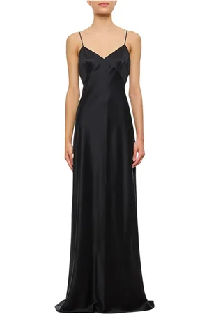 Max Mara Sukienki, Kobieta, Czarny, M, Elegancka Czarna Jedwabna Sukienka Maxi