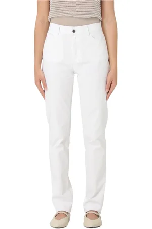 Emporio Armani Jeansy, Kobieta, Biały, W30, Białe Straight-Leg Jeansy