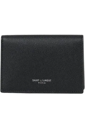 Saint Laurent Akcesoria, Mężczyzna, Czarny, ONE SIZE, Klasyczny Portfel Skórzany z Miejscem na Karty