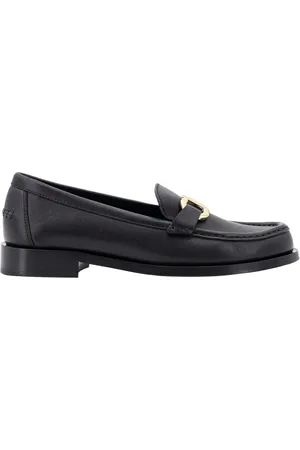 Salvatore Ferragamo Buty, Kobieta, Czarny, 38 EU, Skóra, Czarne skórzane mokasyny z detalem Gancini