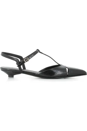 SERGIO LEVANTESI Buty, Kobieta, Czarny, 37 1/2 EU, Czarny Slingback ze skóry w wzór pytona
