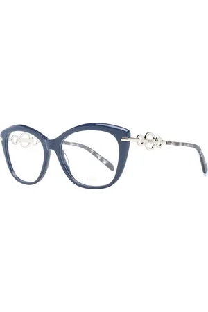 Emilio Pucci Akcesoria, Kobieta, Niebieski, ONE SIZE, Niebieskie Okulary Optyczne Damskie Kwadratowy Styl