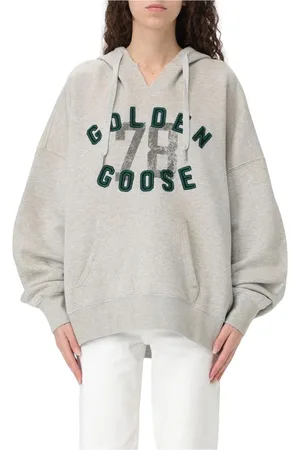 Golden Goose Bluzy, Kobieta, Szary, XS, Graficzna bluza z kapturem dla kobiet
