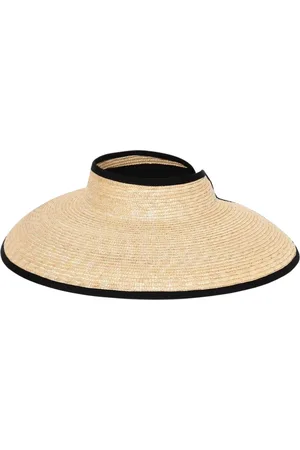 Borsalino Akcesoria, Kobieta, Beżowy, ONE SIZE, Elegancki Słomkowy daszek przeciwsłoneczny