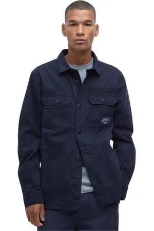 Barbour Kurtki, Mężczyzna, Niebieski, M, Niebieska Koszula Inspirowana Roboczymi