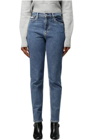Calvin Klein Jeansy, Kobieta, Niebieski, W27, Denim, Nowoczesne Straight Leg Jeansy
