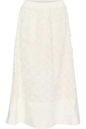 INWEAR Spódnice, Kobieta, Biały, 2XL, Bawełna, Biała Whisper Spódnica z Elastycznym Pasem