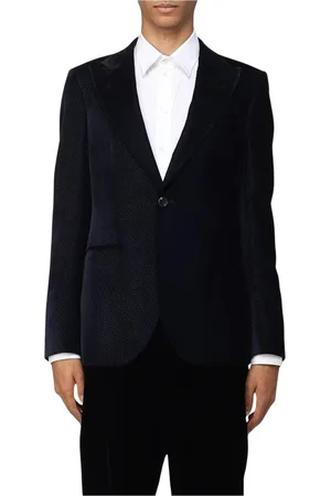 Emporio Armani Kurtki, Mężczyzna, Niebieski, L, Niebieski Blezer z Weluru