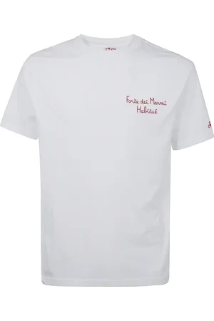MC2 SAINT BARTH Koszulki, Mężczyzna, Biały, S, Haftowany T-shirt w stylu Portofino