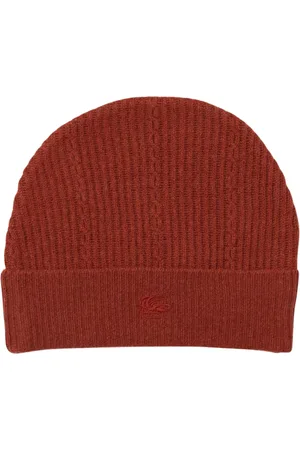 Etro Akcesoria, Kobieta, Czerwony, ONE SIZE, Burgundy Cable Knit Beanie Hat