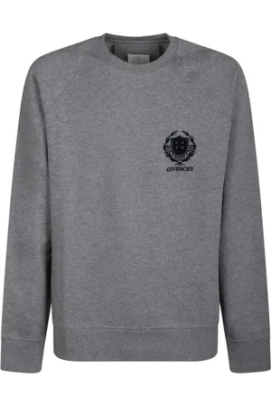 Givenchy Bluzy, Mężczyzna, Szary, L, Szaroszary Sweter z Haftowanym Logo