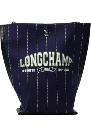 Longchamp Torebki, Kobieta, Niebieski, ONE SIZE, Niebieska Pinstripe Crossbody Torba